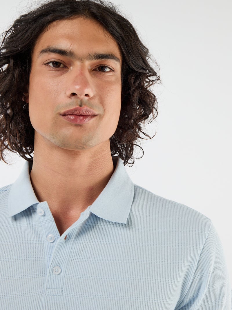 Polo van katoenpiqué met korte mouwen Blauw - Kiabi