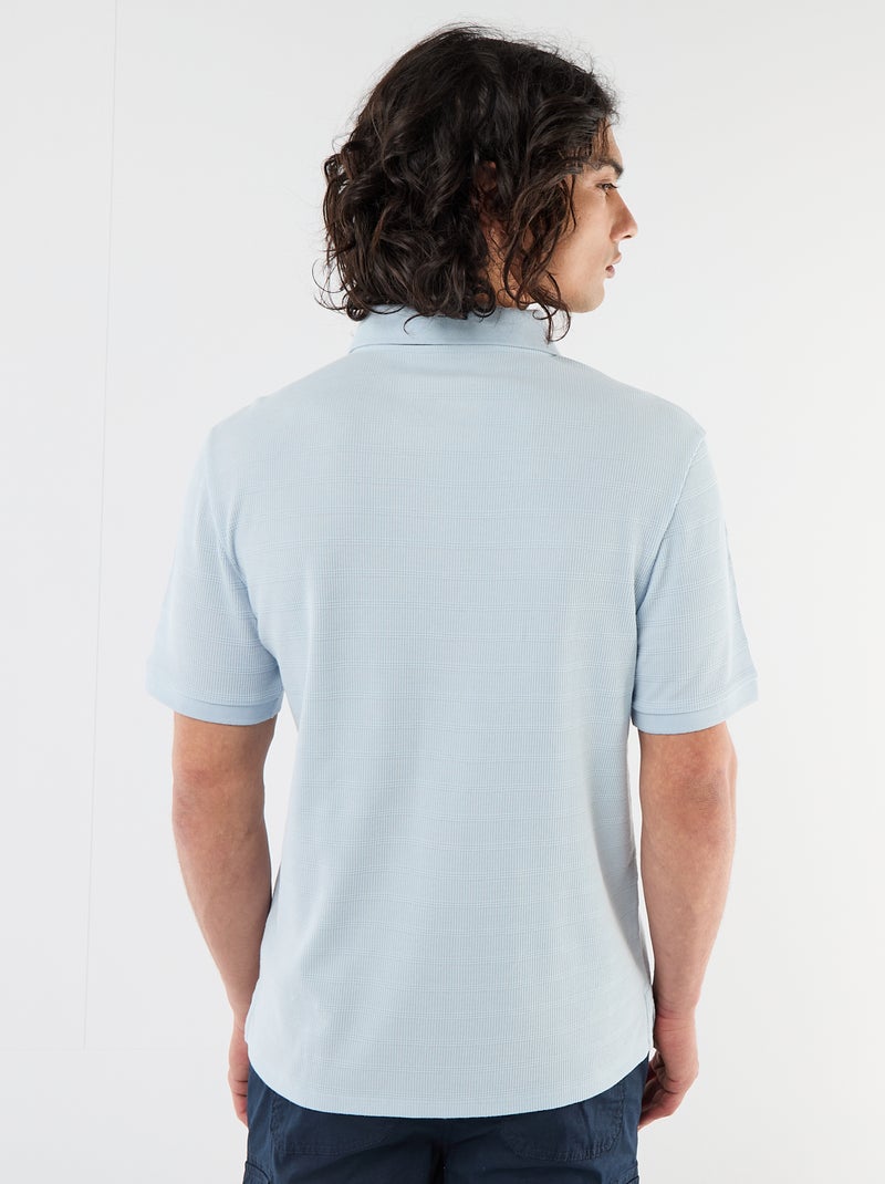 Polo van katoenpiqué met korte mouwen Blauw - Kiabi