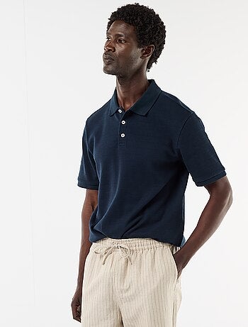 Polo van katoenpiqué met korte mouwen
