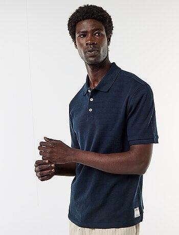Polo van katoenpiqué met korte mouwen