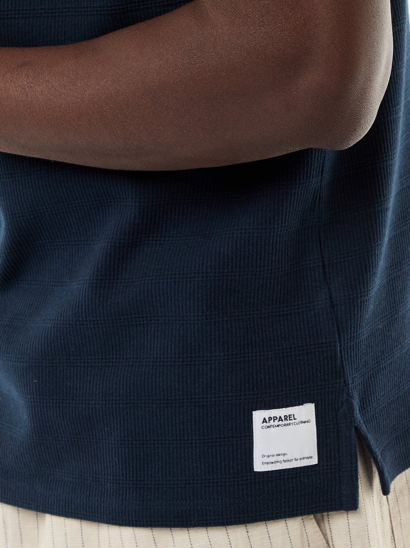 Polo van katoenpiqué met korte mouwen Blauw - Kiabi