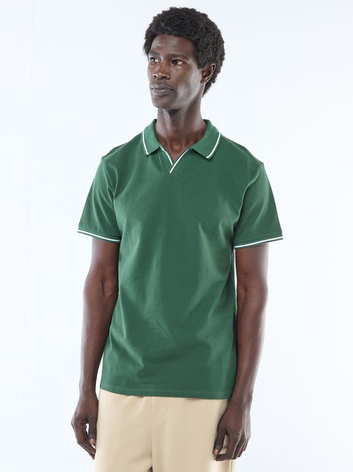 Polo van katoenpiqué met korte mouwen - Kiabi
