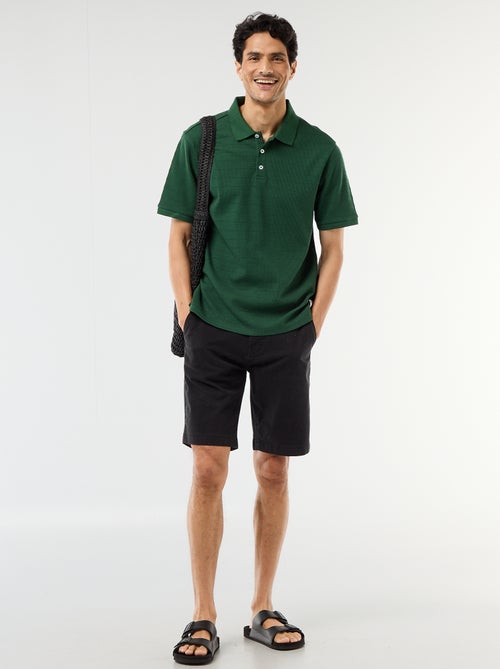 Polo van katoenpiqué met korte mouwen - Kiabi