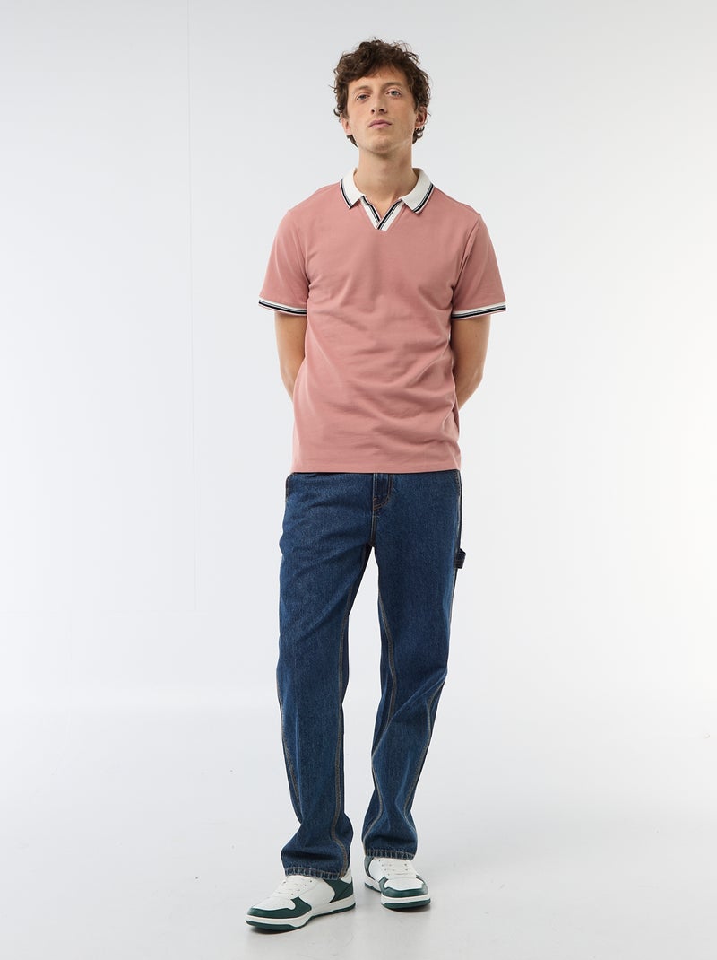 Polo van katoenpiqué met korte mouwen Rose - Kiabi