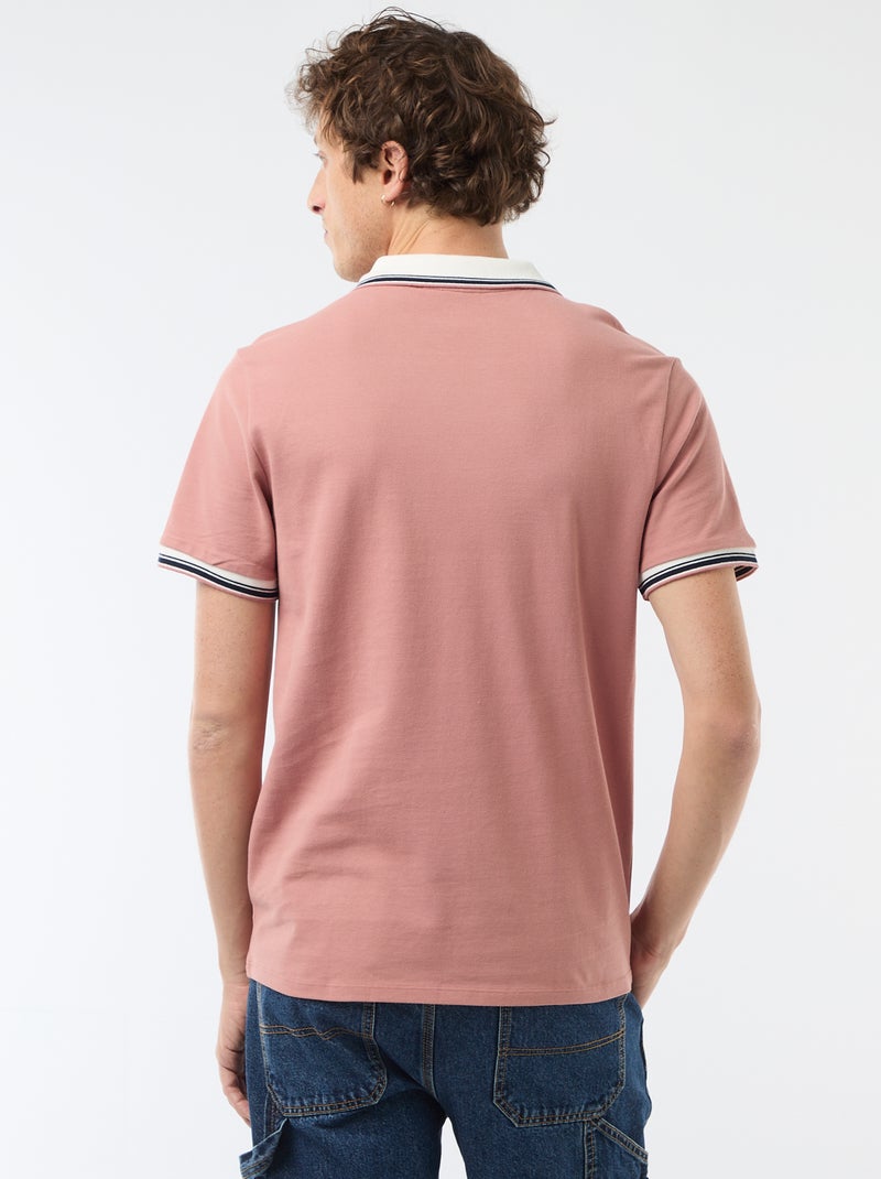 Polo van katoenpiqué met korte mouwen Rose - Kiabi