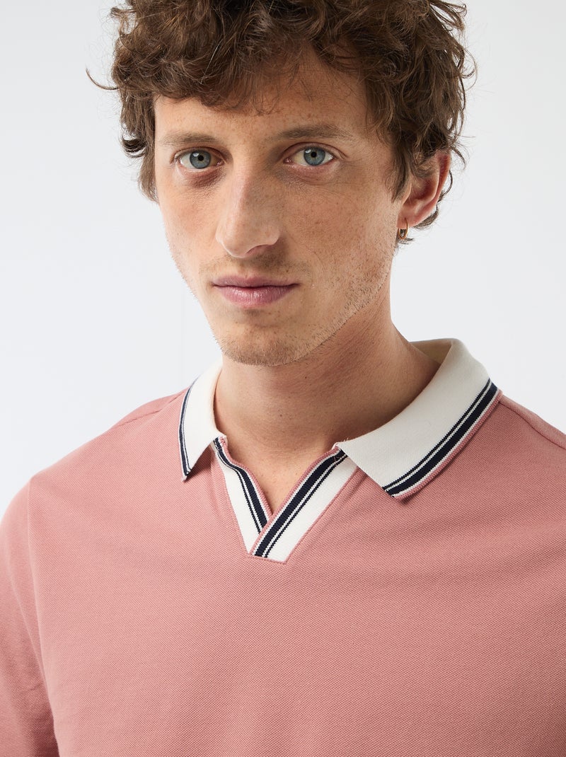 Polo van katoenpiqué met korte mouwen Rose - Kiabi