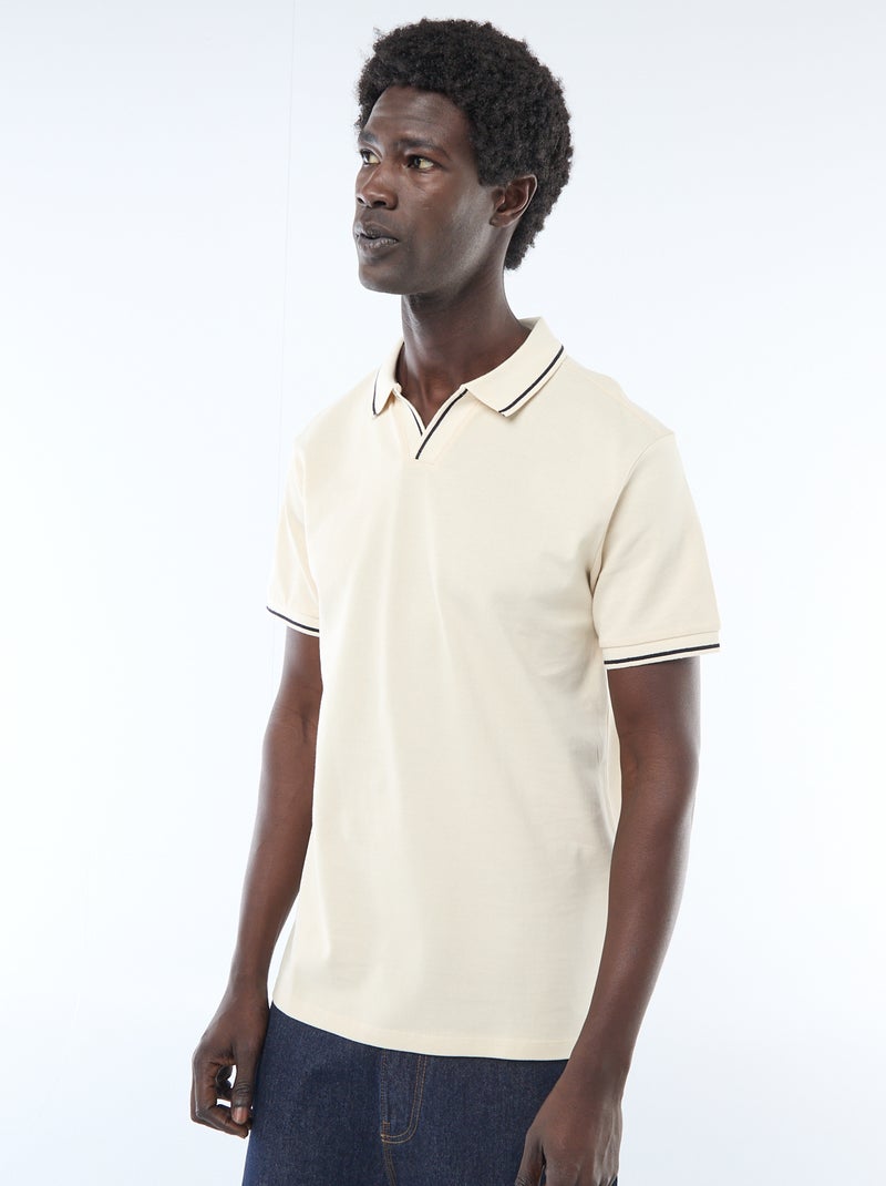 Polo van katoenpiqué met korte mouwen Wit - Kiabi
