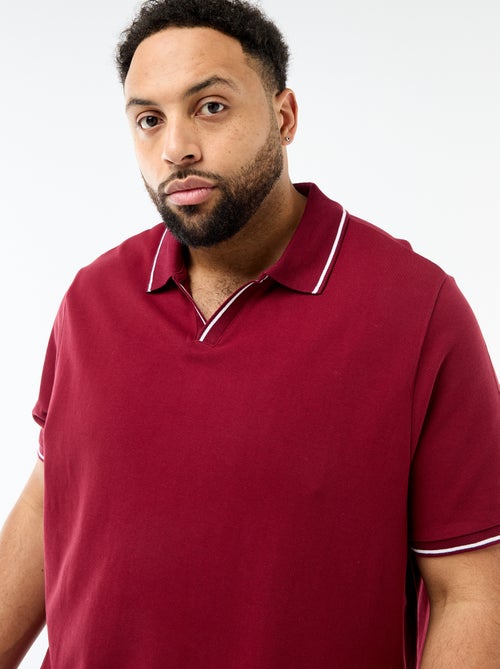 Polo van katoenpiqué met polokraag zonder knopen - Kiabi