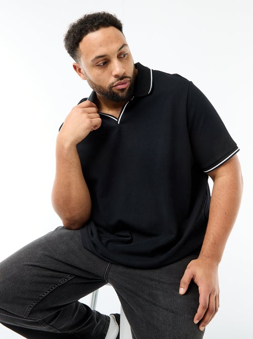 Polo van katoenpiqué met polokraag zonder knopen - Kiabi