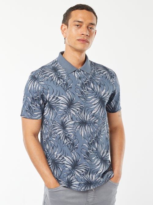 Polo van katoenpiqué met print - Kiabi