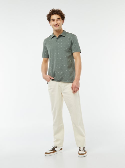 Polo van katoenpiqué met print - Kiabi