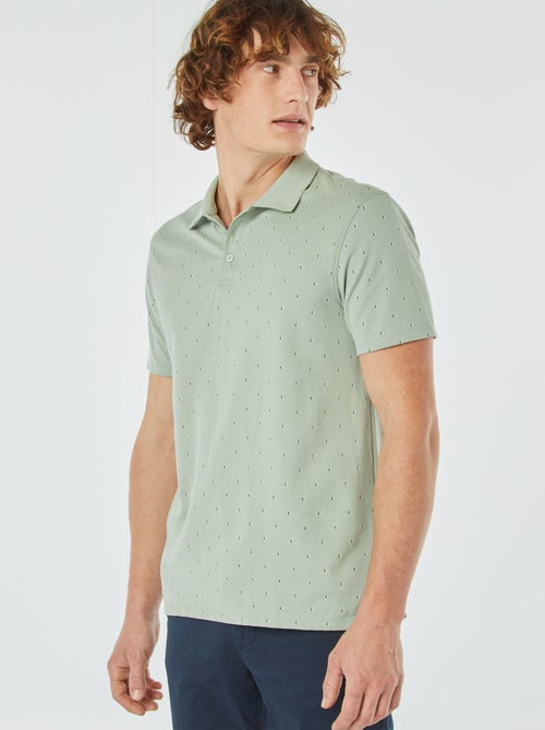 Polo van katoenpiqué met print - Kiabi