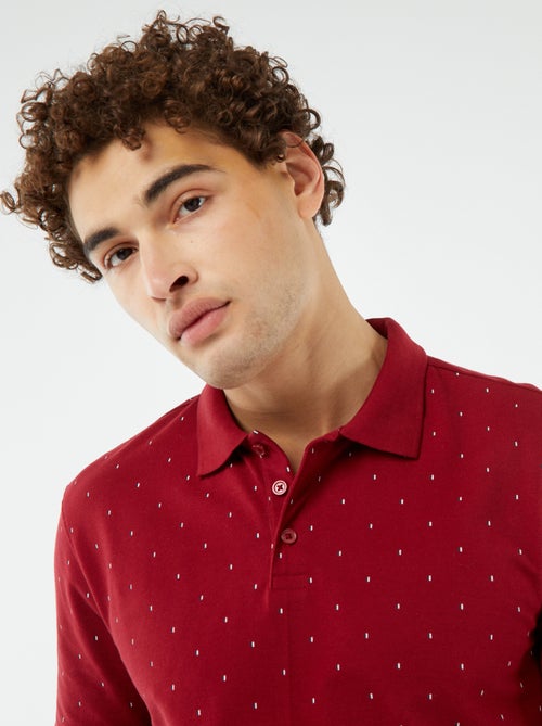 Polo van katoenpiqué met print - Kiabi