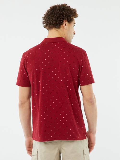 Polo van katoenpiqué met print - Kiabi