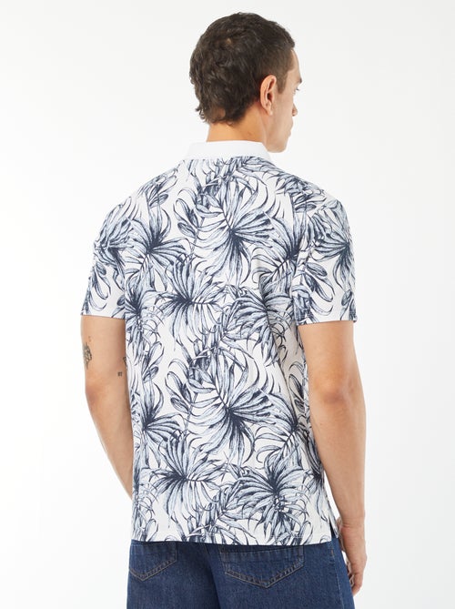 Polo van katoenpiqué met print - Kiabi