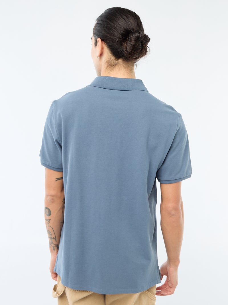 Polo van piquékatoen Blauw - Kiabi