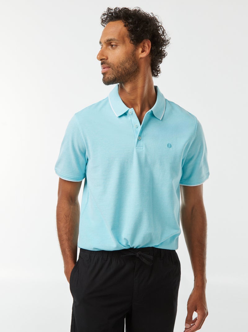 Polo van piquékatoen Blauw - Kiabi