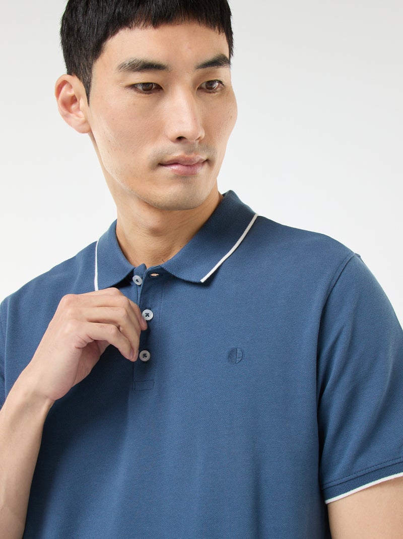 Polo van piquékatoen Blauw - Kiabi