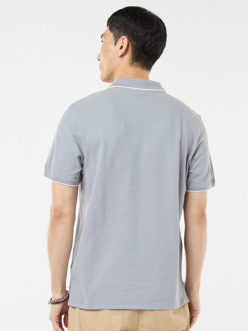 Polo van piquékatoen Blauw - Kiabi