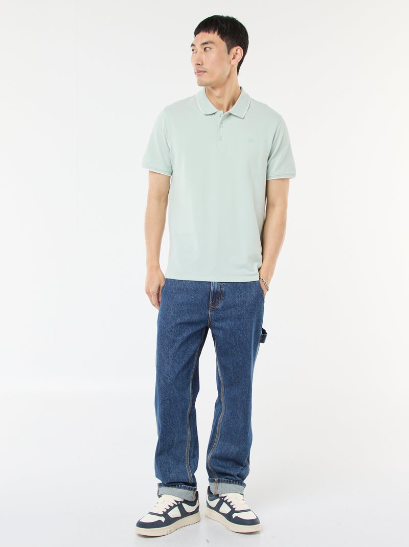 Polo van piquékatoen Blauw - Kiabi