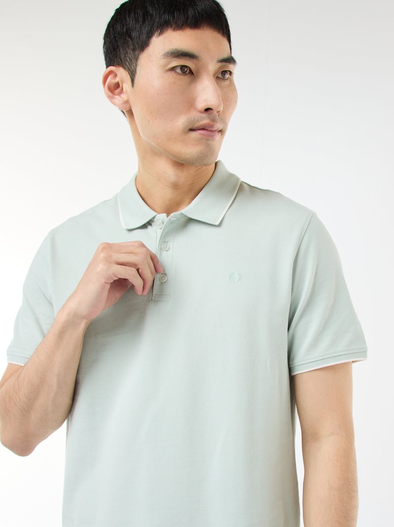 Polo van piquékatoen Blauw - Kiabi