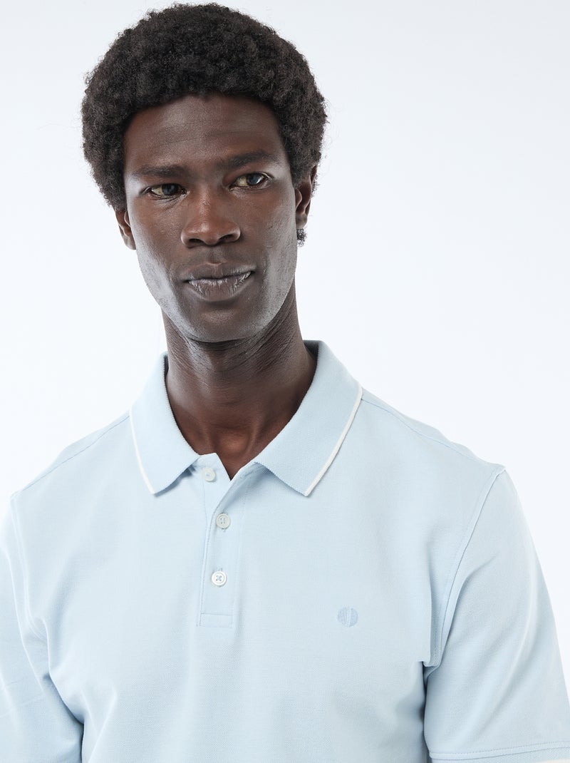 Polo van piquékatoen Blauw - Kiabi