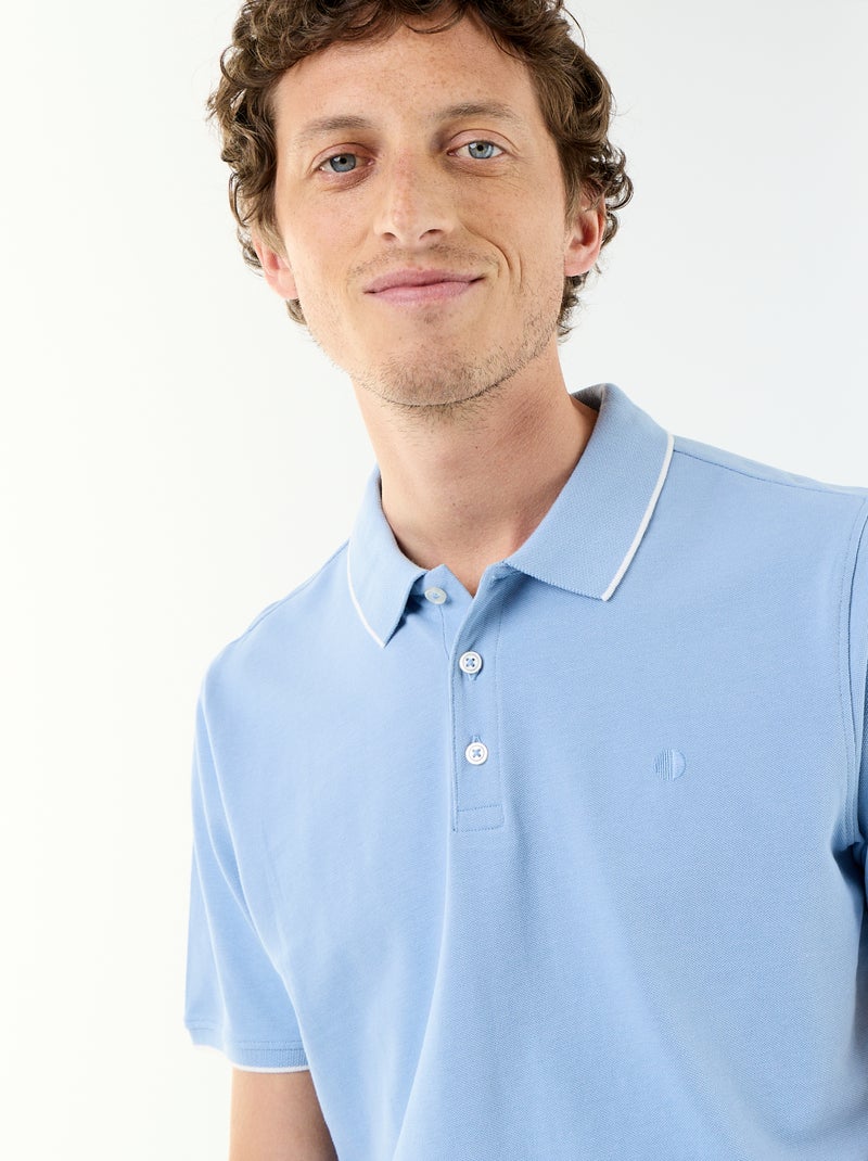 Polo van piquékatoen Blauw - Kiabi