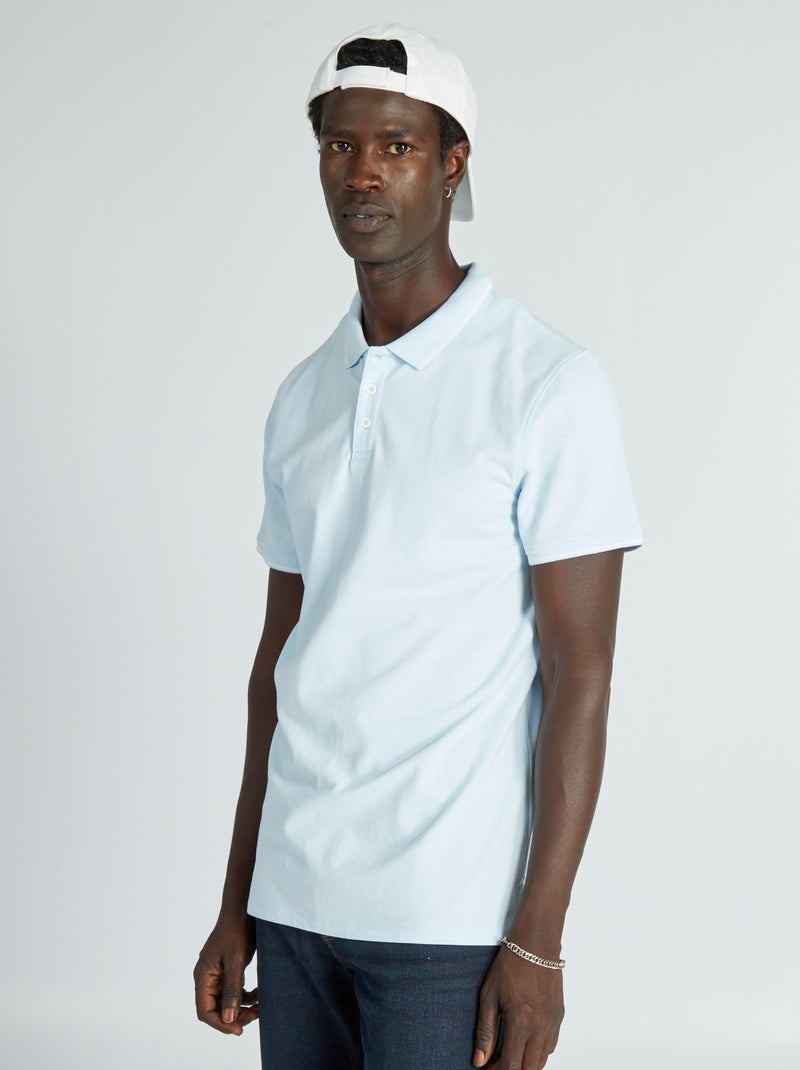 Polo van piquékatoen BLAUW - Kiabi