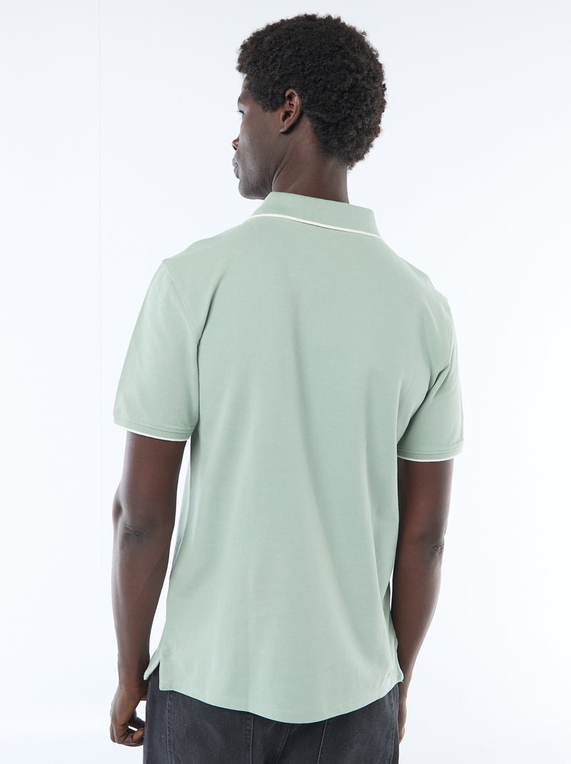 Polo van piquékatoen Groen - Kiabi