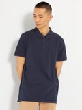 Polo van piquékatoen marineblauw - Kiabi