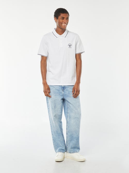 Polo van piquékatoen met geborduurd detail op de borst - Kiabi