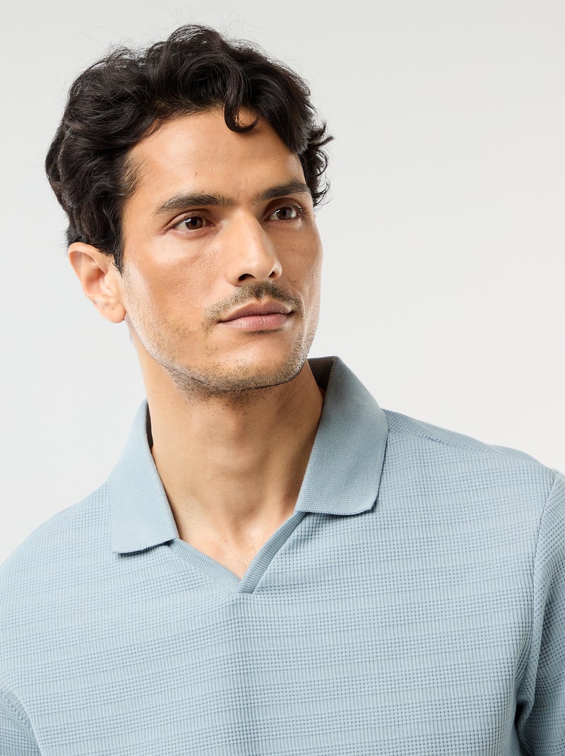 Polo van piquékatoen met korte mouw Blauw - Kiabi