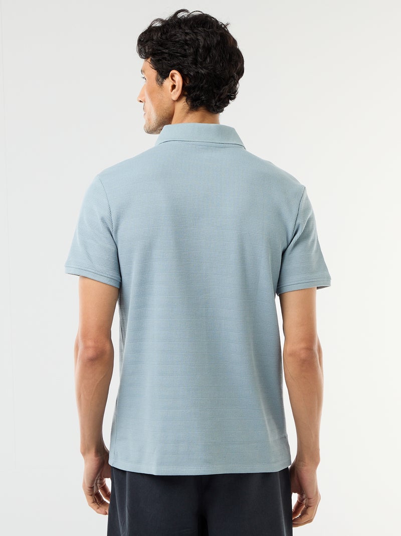 Polo van piquékatoen met korte mouw Blauw - Kiabi