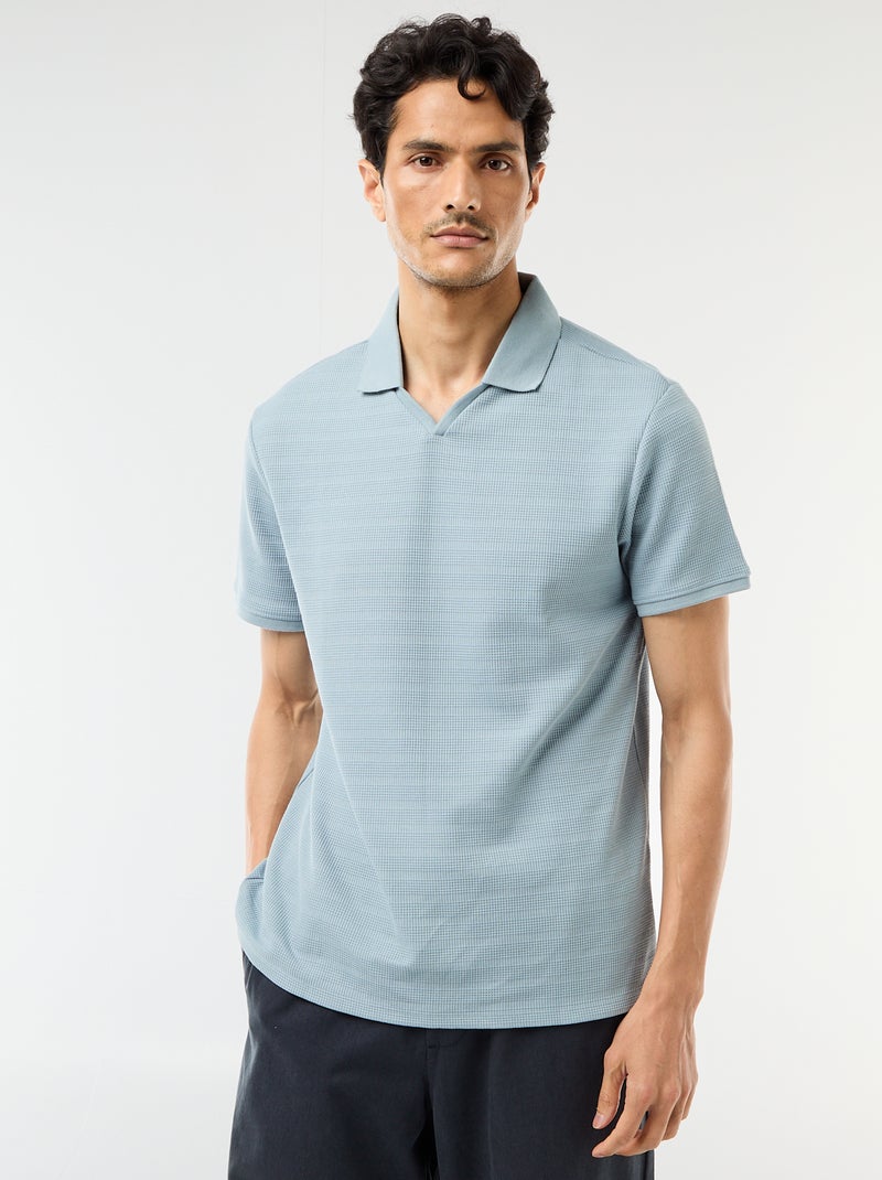 Polo van piquékatoen met korte mouw Blauw - Kiabi