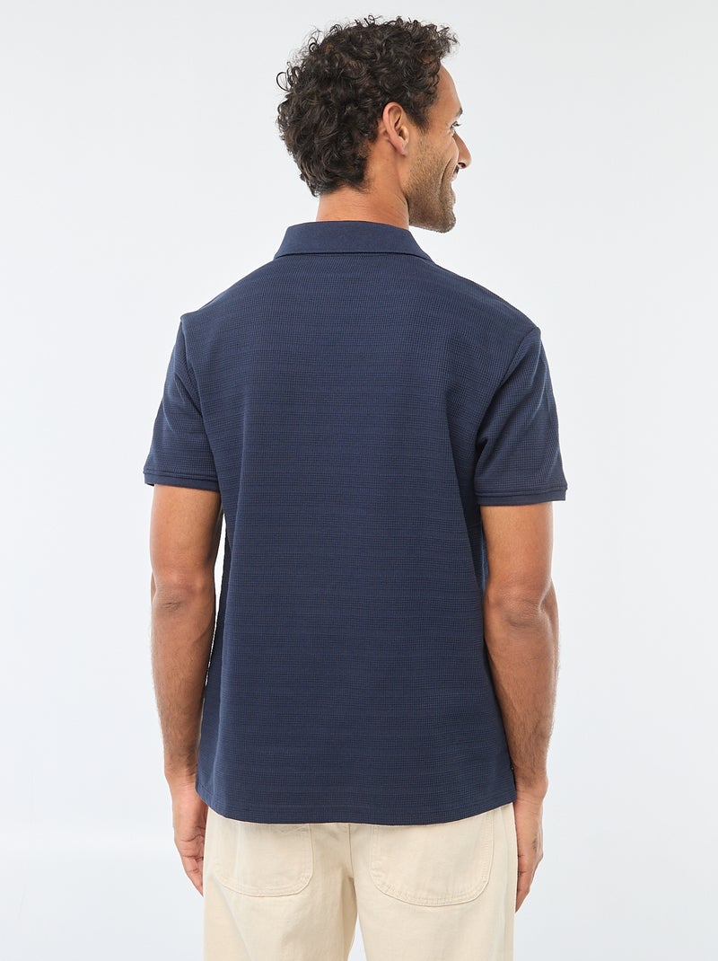 Polo van piquékatoen met korte mouw Blauw - Kiabi