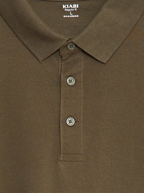 Polo van piquékatoen met lange mouw - Kiabi