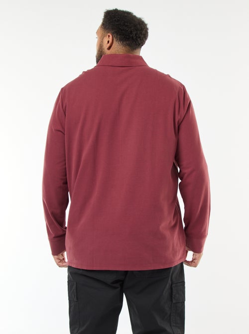 Polo van piquékatoen met lange mouw - Kiabi