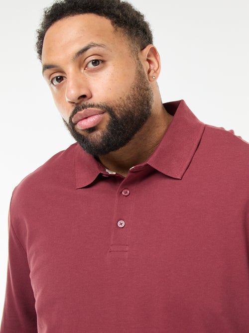 Polo van piquékatoen met lange mouw - Kiabi