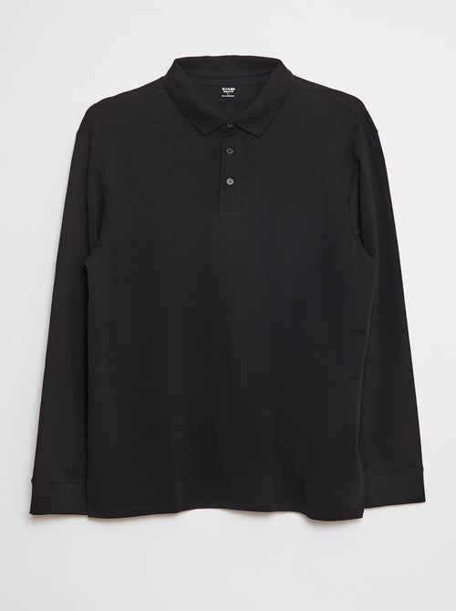 Polo van piquékatoen met lange mouw - Kiabi