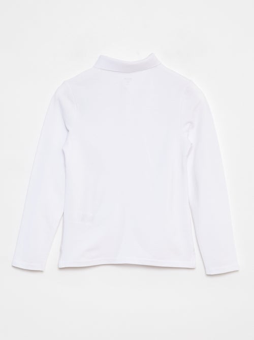 Polo van piquékatoen met lange mouwen - Kiabi
