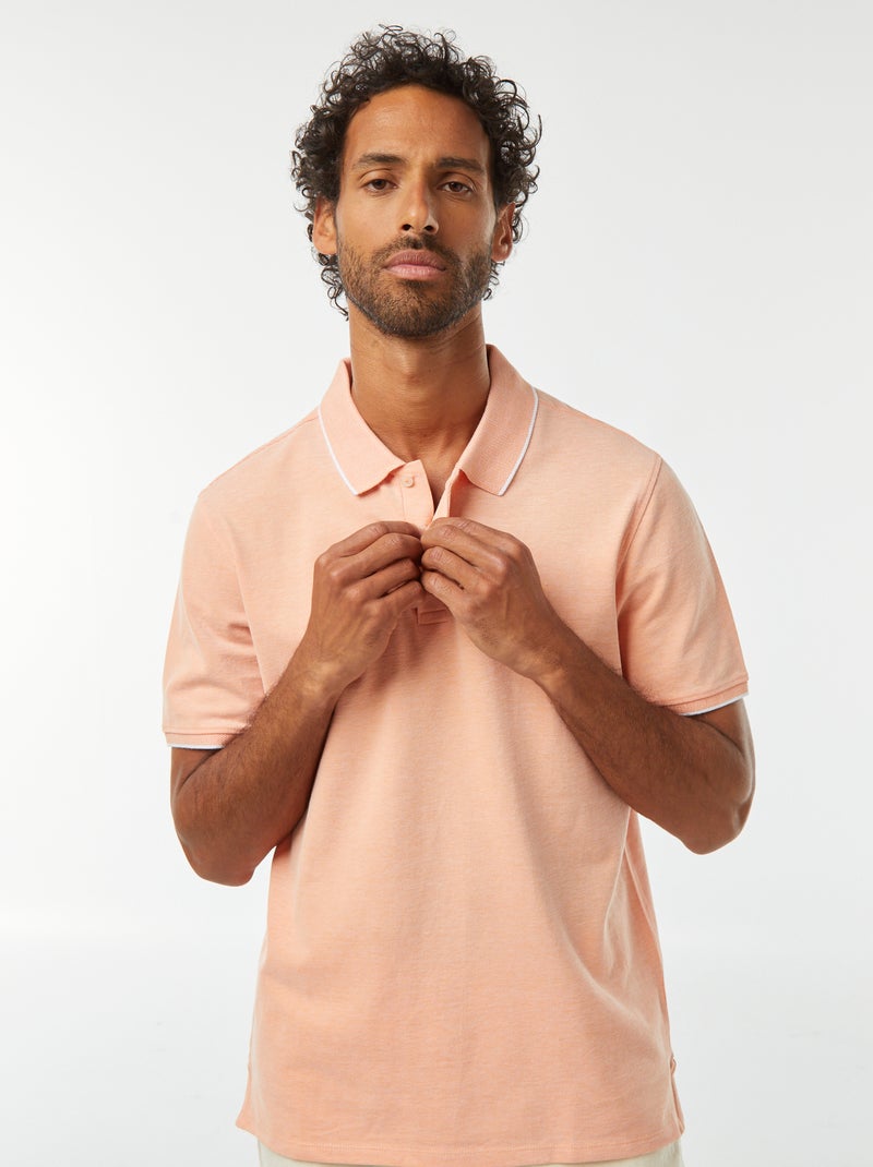 Polo van piquékatoen Oranje - Kiabi