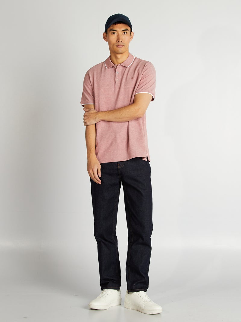 Polo van piquékatoen ROOD - Kiabi