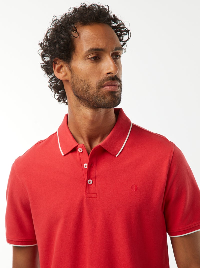 Polo van piquékatoen Rood - Kiabi