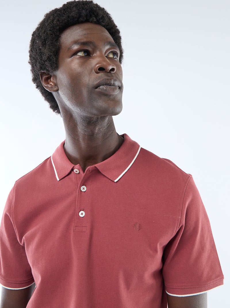 Polo van piquékatoen Rood - Kiabi