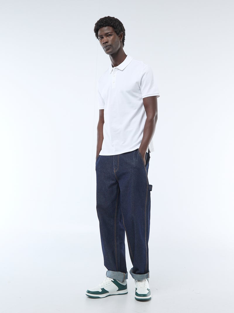 Polo van piquékatoen wit - Kiabi