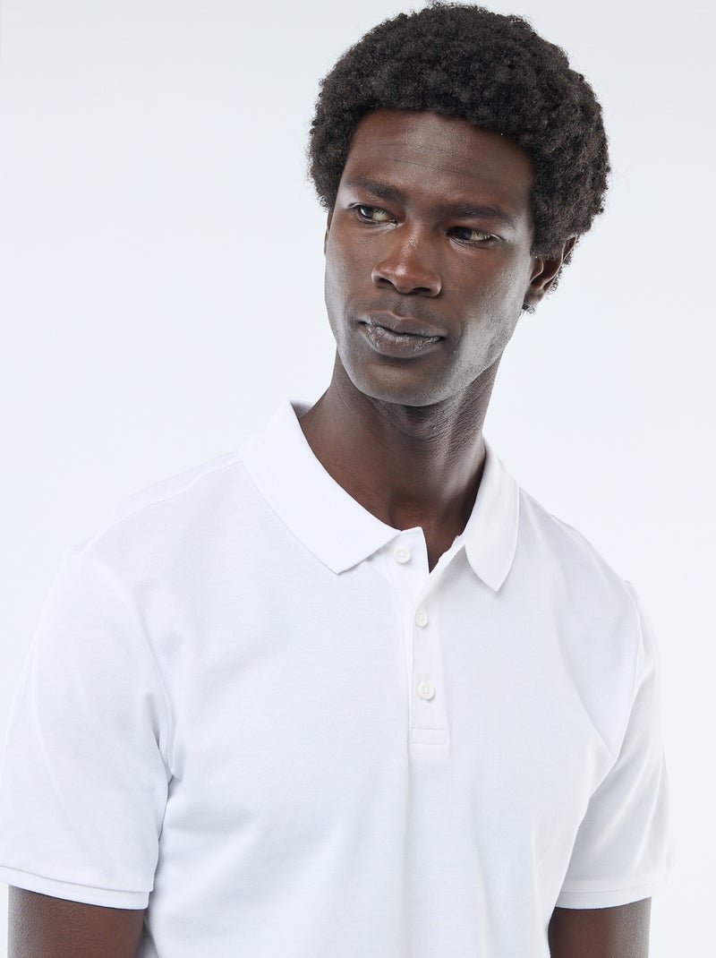 Polo van piquékatoen wit - Kiabi