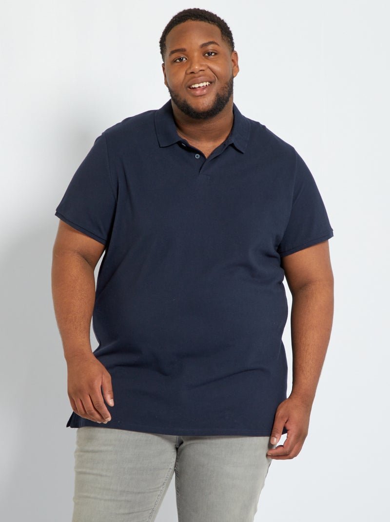 Polo van piquéstof BLAUW - Kiabi
