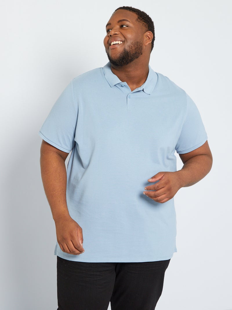 Polo van piquéstof denim blauw - Kiabi