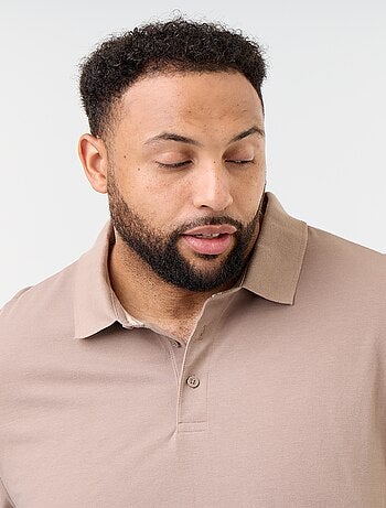 Polo van piquéstof met lange mouwen