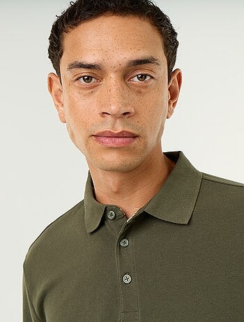 Polo van piquéstof met lange mouwen